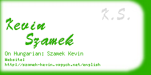 kevin szamek business card